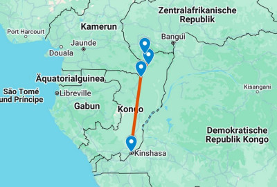 Expedition Kongo Republik und ZAR map