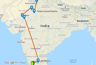 Indien Leopard-Safari map