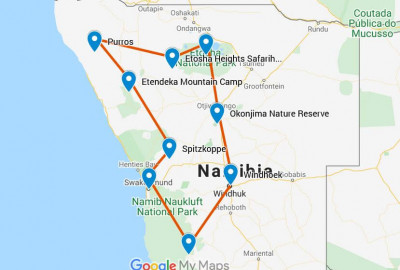 Namibia Farbenspiel der Lichter map